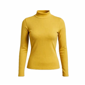 بلوز آستین بلند زنانه پپا مدل Turtleneck رنگ زرد
