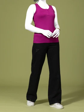 تاپ زنانه تریکو یقه گرد دکمه دار ساده کژوال دلارام