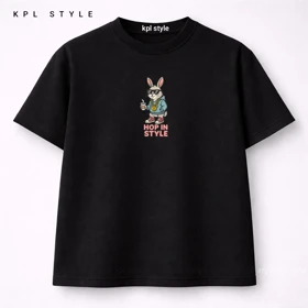 تیشرت باکسی طرح خرگوش 100٪ پنبه | کد 1330