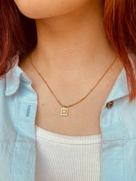 گردنبند استیل مربع