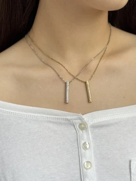 گردنبند خطی نگین‌دار