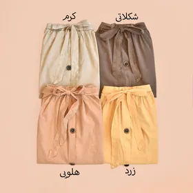 دامن دکمه دار لینن 4