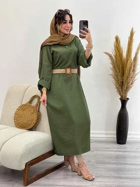 پیراهن بلند دو دکمه آستین پاگن
