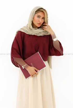 شومیز شیشه ای جلوگره‌ای کد1006508