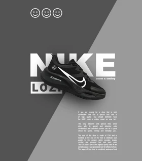 کفش کتانی مردانه و زنانه مشکی NIKE zoom x smiley
