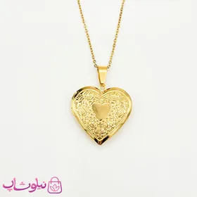 گردنبند لاکت عکس مدل قلب طلایی طرحدار