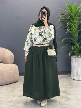 پیراهن طرح‌دار پاپیون کرپ‌الیزه