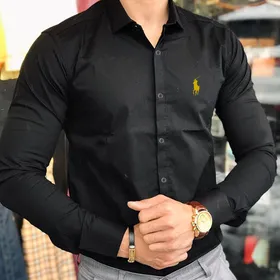 پیراهن POLO آستین بلند مردانه مشکی