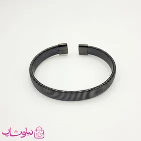 دستبند مردانه مشکی استیل فنری