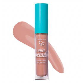 لیپ گلاس مایع گلدن رز ,مدل Miss Beauty Glow Shine 3D رنگ Soft Peach شماره 03 – 4.5 میلی‌لیتر