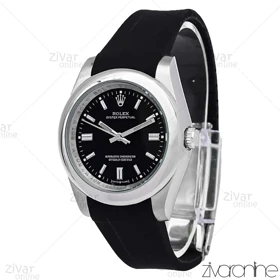 ساعت رولکس اویستر پرپچوال مردانه قاب سیلور بند رابر مشکی 106605