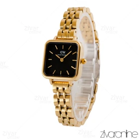 ساعت دنیل ولینگتون زنانه مربعی طلایی صفحه مشکی 104816