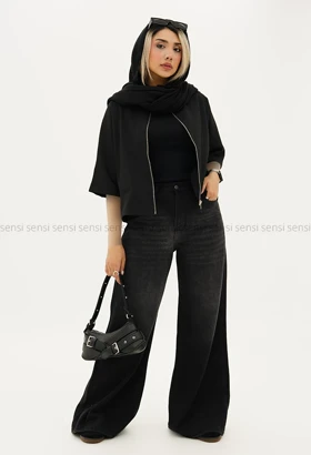 بامبر جلو زیپ آستین 3ربع کد1005384