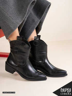 بوت پاشنه تگزاسی چرم لومانا - کد 2627