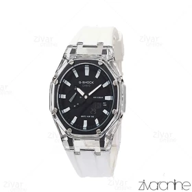 ساعت جی شاک GA2100 مردانه سفید شیشه ای صفحه مشکی 105845