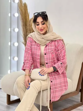 مانتو چهارخونه تک جیب