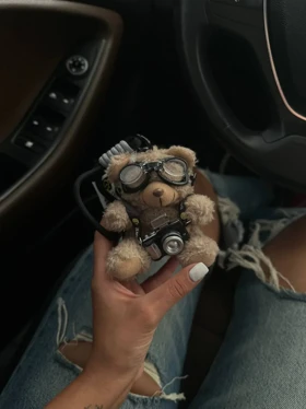 آویز کیف فانتزی خرس عینکی، استایلی متفاوت و جذاب