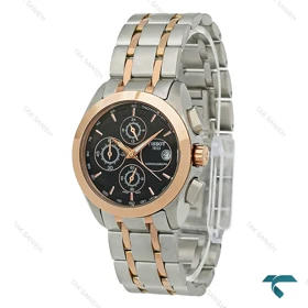 ساعت تیسوت 1853 زنانه دورنگ رزگلد صفحه مشکی Tissot-8266-L