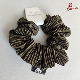 کش اسکرانچی ساتن پلیسه سبز لجنی کد 19