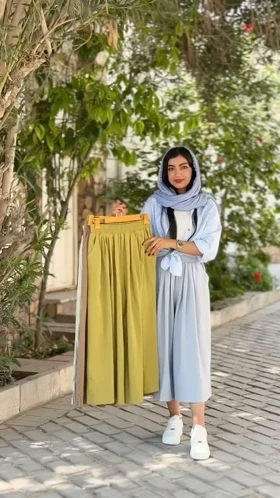 دامن شلواری لینن ساده