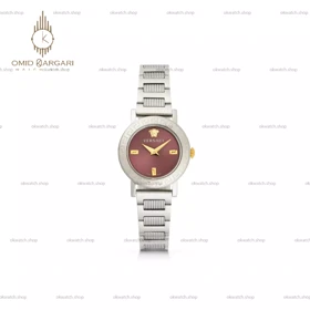 ساعت مچی ورساچه دورحکاکی بند سیلور صفحه قرمز Versace