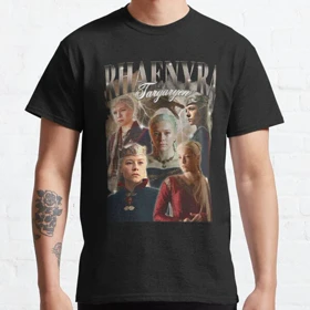 تیشرت house of the dragon طرح Rhaenyra Targaryen Shirt, Retro Bootleg Tshirt Classic T-Shirt کد 196336