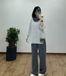 تونیک مانتویی لینن پنبه ویدنا