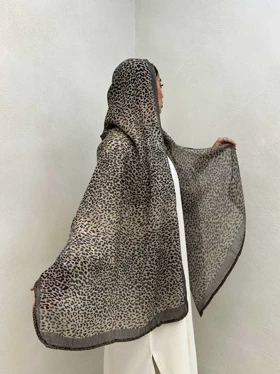 شال پلنگی حاشیه ساده
