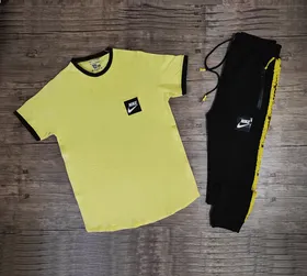 تیشرت آستین کوتاه و شلوار NIKE مربع رنگ زرد