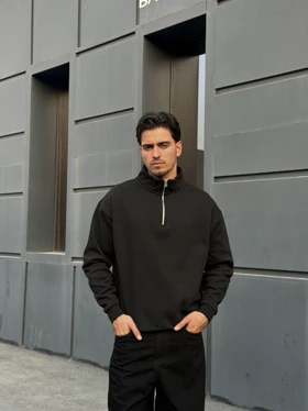 دورس نیم زیپ اورجینال پول اند بیر مشکی/Original STWD Pull & Bear Doors