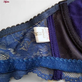 سوتین زنانه پانیذ سرمه ای مدل فنردار گیپوری کد 66336-new