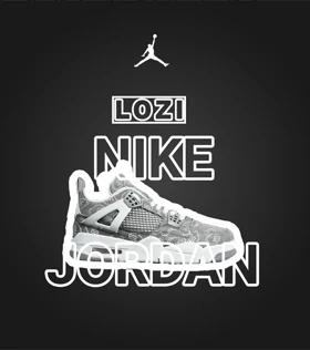 کفش کتانی ساق‌دار مردانه و زنانه طوسی Jordan 4 x Kaws مدل 6888