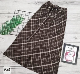 دامن چهارخونه پشمی قد 90 کد 50138 (کد 6)