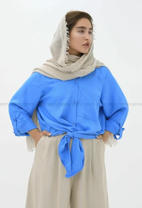 شومیز گره‌ای لینن دوتون