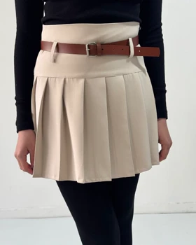 دامن پلیسه کمردار کد 400010