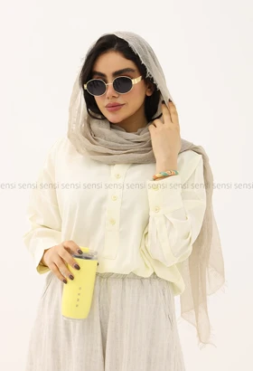 شومیز جلو بسته سیلک پایین کش کد1005707