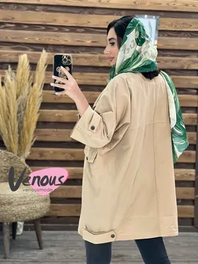 مانتو لینن یقه سه دکمه