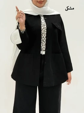 3696-مانتو کتان نیکان