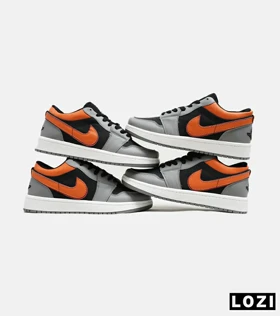 کفش کتانی مردانه طوسی مشکی نارنجی نایک NIKE jordan 1