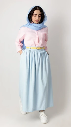 دامن چین‌دار لینن