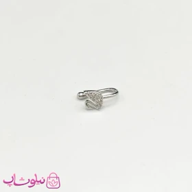 پیرسینگ بینی یا گوش طرح قو نگین‌دار بدون نیاز به سوراخ کد 658