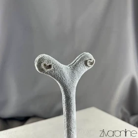 گوشواره زنانه مدل قلب تو خالی تمام نگین 20445