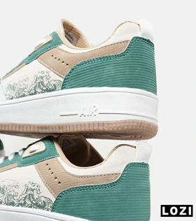 کفش کتانی مردانه کرم سبز NIKE AirForce Draw