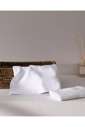 حوله دست Madame Coco مدل Noemie پنبه‌ای - سفید/طلایی