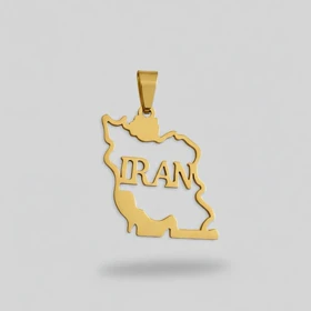 گردنبند ایران IRAN استیل طلایی رنگ کد 140