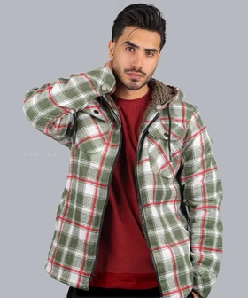 کاپشن مردانه پشمی طرح چهارخانه 1323