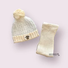 شال و کلاه بافت نوزادی موهر طرح تدی