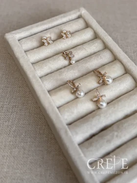 نیم ست ژوپینگ پروانه مرواریدی