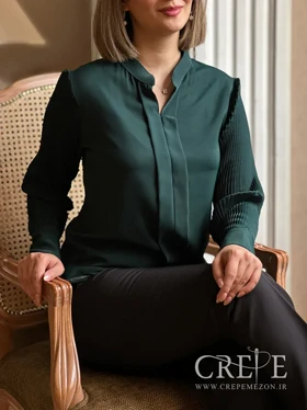 شومیز دوپیله آستین پلیسه