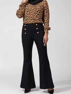 شلوار زنانه پارچه ای کرپ مازراتی دمپا گشاد زیپ پهلو کلاسیک جسیکا